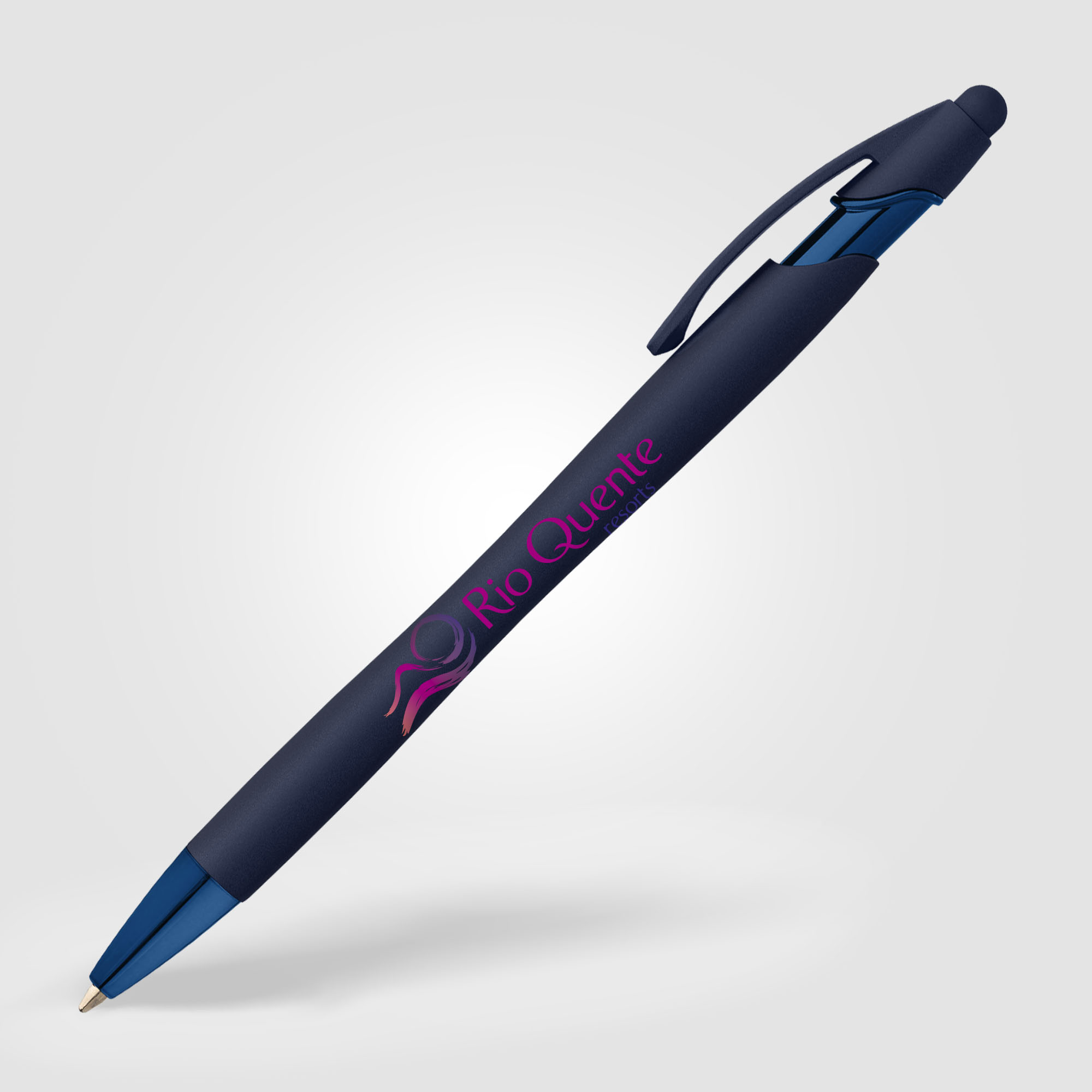 Stylo stylet publicitaire - La Jolla Softy Bleu marine